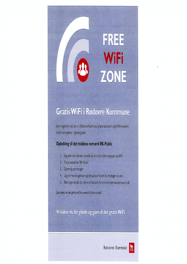 Gratis WiFi fra RÃ¸dovre Kommune fÃ¸lg vejledning herunder